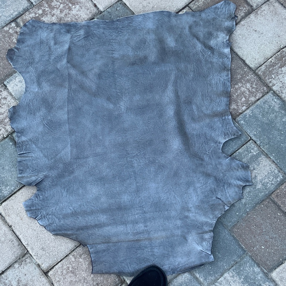 Gray metal Leather Hide